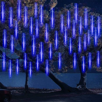 30 cm 10 Cevi LED Solar Powered Meteor Tuš Luči Nepremočljiva Garland Dekoracijo Počitnice Pravljice, svetilne Trakove, Luči Stranka Vrtu Drevo