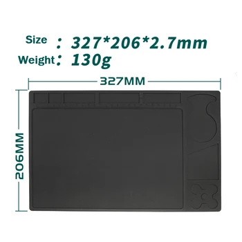 327*206mm Izolacija Popravila silikagel Pad Drsenju Odpornost Na Visoke Temperature Platformo Izolacija Vzdrževanje Tabela Mat