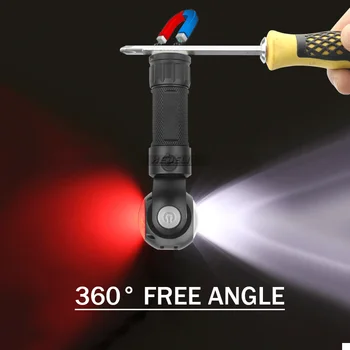 360 stopinj rotacija, COB svetlobe t6 LED Svetilko Svetilka Prilagodljivo Ročno Svetilko Delo Svetlobe, Magnetni Pregled Lučka za Polnjenje po vmesniku USB Port