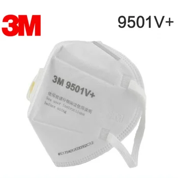 3M Masko 9501V+ Prah-dokazilo Respirator S Cool Flow Ventil Proti Prahu, Poliranje Anti-haze PM2.5 Maske 1/5/10/15/25pcs