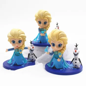 3pcs/set Disney Anime Številke Zamrznjen II Elsa Kraljica Olaf Akcijskih Figur Model Igrače Lutka Brinquedos Doma Dekor Božič Darilo Figurals