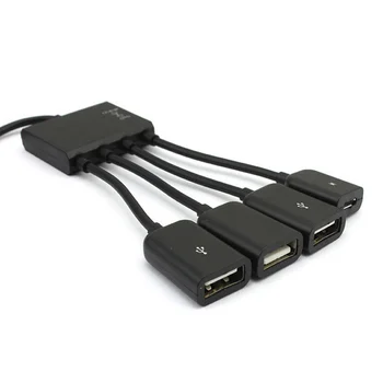 4 v 1 Micro USB OTG Power Multi-Funkcijo Moški-Ženska HUB Polnjenje Host Kabel Adapter za Android Telefon, Tablični računalnik Samsung Galaxy