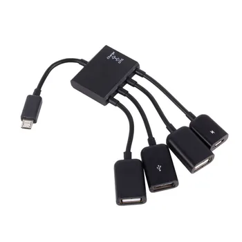 4 Vrata Micro USB Host OTG Hub Kabel za Android Pametni telefon, Tablični računalnik
