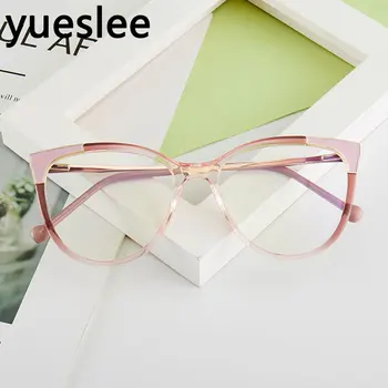 46942 Tr90 Plastičnih Titana Cat Eye Glasses Okvir Moški Ženske Optični Moda Anti Modra Računalnik Očala