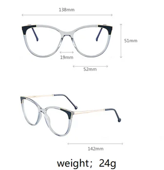 46942 Tr90 Plastičnih Titana Cat Eye Glasses Okvir Moški Ženske Optični Moda Anti Modra Računalnik Očala