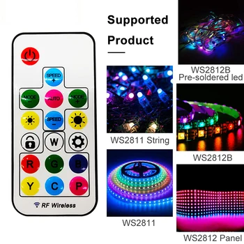 5 17Keys Smart RF, USB, RGB Daljinski Led Krmilnik Za WS2812B Posamično Prostor RGB Čarobno Barvni Led Trakovi Luči