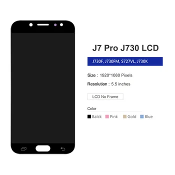 5.5 palčni J730 Lcd Za Samsung Galaxy J7 Pro 2017 J730 J730F LCD-Zaslon, Zaslon na Dotik, Računalnike Skupščine J730F J730GM J730G LCD