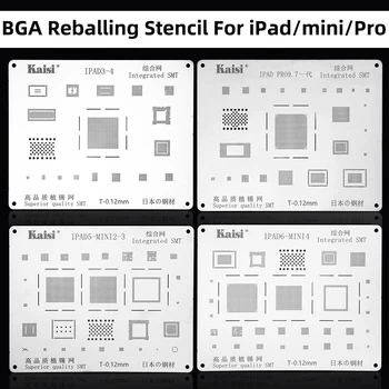 5 kos polno Čipu IC, SMT nastavite BGA Reballing Matrica Kompleti za iPad pro iPad3-4 iPad5 mini 2-4 visoke kakovosti 0.12 mm laser kvadratno luknjo
