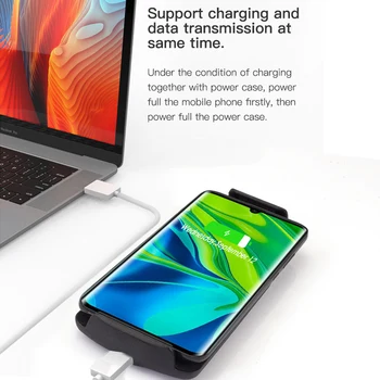 5000mAh Baterijo, Polnilnik, kovček Za Xiaomi Mi Opomba 10 Extensible Snemljivo Zaponko Varnostno kopiranje Powerbank Kritje Za Xiaomi Opomba 10