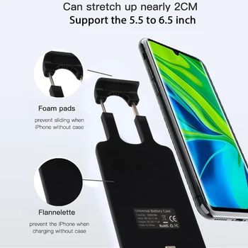 5000mAh Baterijo, Polnilnik, kovček Za Xiaomi Mi Opomba 10 Extensible Snemljivo Zaponko Varnostno kopiranje Powerbank Kritje Za Xiaomi Opomba 10