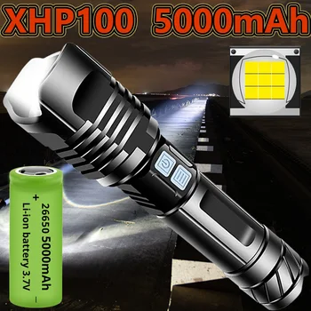 5000mAh XHP100 9-Core LED Svetilka USB Polnilna LED Svetilko XHP70 Taktično Svetilko XHP50 Campping Lamp26650 18650 baterijo