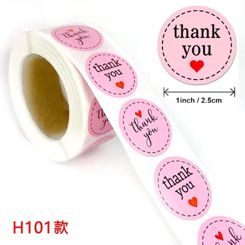 500pc Pink Label Nalepke Srce Papir Hvala Nalepke Pečat Oznake Za Naročilo Krog Darilo Dekoracijo Poslovne Tiskovine