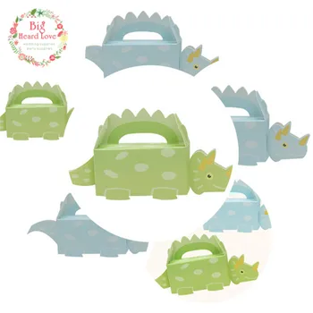 50pcs Dinozaver bonboniera Baby Cut Živali Papirja, Darilne Škatle Dekoracijo Za Otroke Rojstni dan DIY Baby Tuš Dobave KL-001
