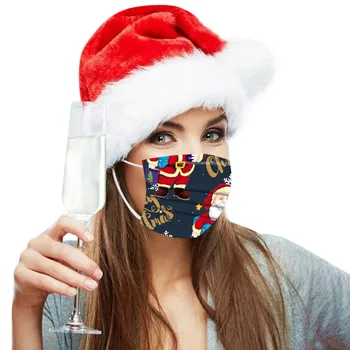 50pcs Odraslih Masko za Enkratno uporabo Obraz Maska za Dihanje Božič Natisnjeni Industriji Dustproof 3ply Uho Zanke Mascarilla De Cubierta