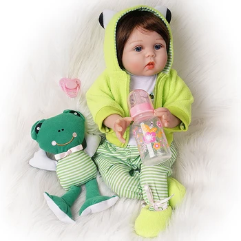 55 cm Prerojeni Baby Lutke 2 Obleke Novorojenčka Veren Dekle Igrače Silikonski Vinil Bombaž Telo Otroci Rojstni dan Darila Zajčica