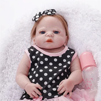 55 CM za Celotno Telo, Silikonski Prerojeni Baby Doll Baby Realne Novorojenčka Malčka Lutka Baby Kopel Igrača Za Otroke Rojstni dan Božično Darilo