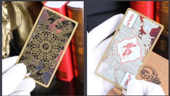 55pcs/set zlato foiling nepremočljiva prozorno pvc plastike poker gold rob igralne karte zmaj novost pokers visoke kakovosti darilo