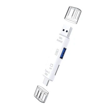 5In1 Multi OTG Kartic Micro-SD / SD / USB Bralnik Podpira TF Android Tip-C Telefona / Računalnika / Tip-C Univerzalni