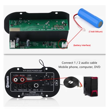 5Inch Subwoofer Ojačevalnik Odbor Avto Bluetooth Audio (zvok Bluetooth High Power Ojačevalnika Odbor DC 7.4 V, Za Zvočnik Z Mic 2.1 Hi-Fi Audio Bass