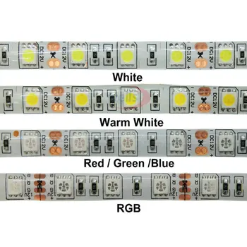 5M/veliko DC12V 5050 SMD 60LEDs/m bela/Topla Bela/Rdeča/Zelena/Rumena/Modra/Roza/RGB/UV/RGBW/RGBWW Prilagodljivo Led Trakovi Luči trak