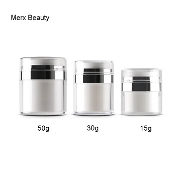 5PCS/VELIKO 15 G 30 G 50 G Pearl White Pritisnite Kozmetika Prazno Akril Krema Jar Brezzračnim Steklenice, Posodo, Visoko kakovostne Kozmetike Pakiranje
