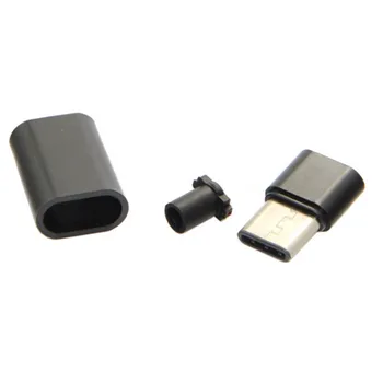 5set DIY 24pin USB 3.1 Vrste C, USB-C Moški Vtič Priključek SMT tip s Črno Ohišje Pokrov