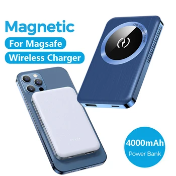 5W Brezžični Magnetni Moči Banke Za iPhone 12 Max Pro Mini Zunanje 4000 mah Baterija Za Magsafe Pomožne Baterije Magnet Polnilnik