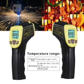 600℃ /1112℉ Pyrometer GM320S Ir Visoko Temperaturo Pištolo Termometer Industriji