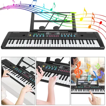 61 Tipke Elektronske Orgle Prenosni Digitalni Glasbeni Tipkovnico Z Mikrofonom Otroci Igrača Multi-Funkcijo Otrok Elektronske Orgle
