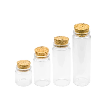 6pcs Majhne, Luštna, Prazno Hyaline Stekleno Posodo s Pluto Mini Informacije Želje Povratne Steklenice Kozarci Obrti v Viali