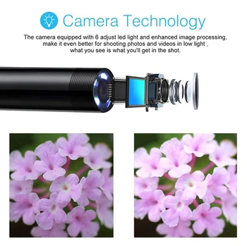 7.0 mm Endoskop Kamera HD Mini USB-Endoskop 6 LED 1M 3,5 M 5M in 10M Kabla Nepremočljiva Pregled Borescope za Android PC Mehko Žico