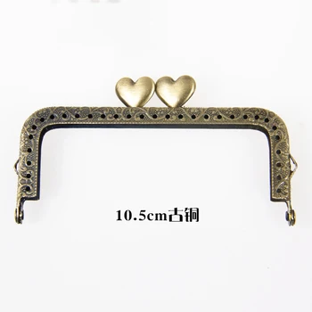 8,5 cm/10.5 cm ženske DIY kovanec torba izdelava kovinsko zaponko srce poljub sponke knurling torbici okvir straight edge 10pcs/veliko