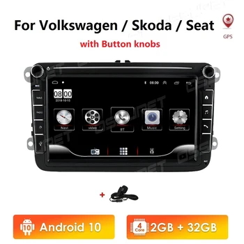 8 Inch Android 10 2Din Avto GPS za VW / Volkswagen Golf Polo Tiguan Passat B7 B6 Leon Skoda Octavia Radio Predvajalnik