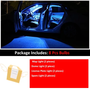 8pcs Avto Bela barva Notranjosti LED Žarnica Paket Komplet Za Toyota Corolla 2003-2011 Zemljevid Dome Licence Lučka za Avto Styling Ploščo Svetlobe