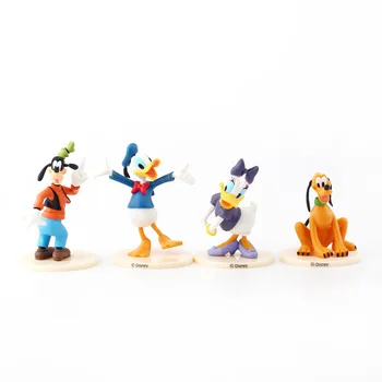 8Pcs/Set Disney Mickey Miške Minnie Donald Daisy Raca Pluton Neumen Igrače, Živali Dejanje Slika Lutke Božično Darilo za Otroke