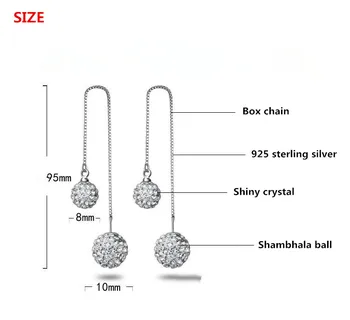 925 sterling silver fashion Shambhala žogo kristalno spusti uhani za ženske, nakit trgovini darilo za rojstni dan padec ladijskega prometa