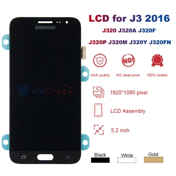 AA OLED LCD zaslon Za Samsung Galaxy J3 2016 Zaslonu za J320 J320A J320F J320P J320M J320Y J320FN Zaslon na Dotik, Računalnike Skupščine Rep