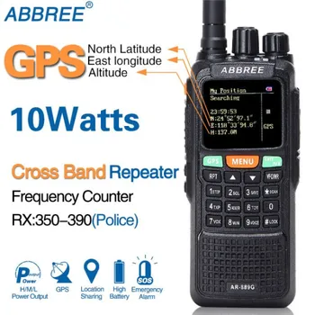 ABBREE AR-889G GPS High Power 10W Walkie Talkie Križ Zasedbe Repetitor 999CH Dolgo Vrsto Prenosni Ham CB dvosmerni Radijski Communicator