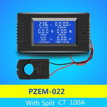 AC 6in1 220V 10A enofazni Digitalni Ampermeter Napetost, Trenutna Moč Energije Faktor Moči Meter Visoko Natančnost