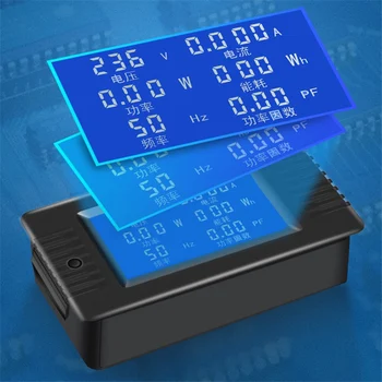 AC 6in1 220V 10A enofazni Digitalni Ampermeter Napetost, Trenutna Moč Energije Faktor Moči Meter Visoko Natančnost