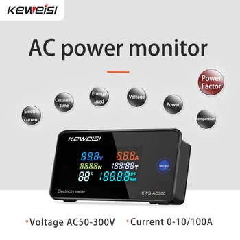 AC Digitalni Voltmeter AC 50-300V 0-100A 45-65Hz LED Zaslon Napetost Merilnika Tester Detektor