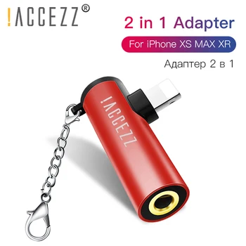 !ACCEZZ 2 v 1 Za Telefon Apple Adapter Za iPhone 11 XS Pro Max X 8, Plus Aux Avdio Kabel Razdelilnik 3.5 mm Jack za Slušalke Pretvornik