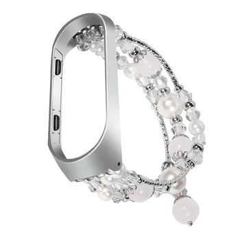 Agate Gem Ženske, Modno Zapestnico za Xiaomi Mi Pasu 5 4 3 Elegantno Zamenljive Watchband Eleganten Trak Pribor za moj band 5