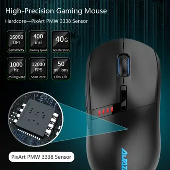 AJazz Strokovno-Razred i305Pro RGB 2.4 G Gaming Mišk Brezžično Žično Dvojni Način za Polnjenje 200-16000 DPI