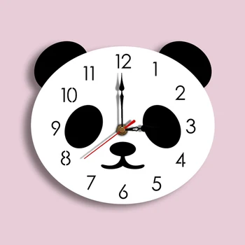Akril Ustvarjalne Risanka Panda Stenske Ure Tišine Študentskih Spalnico Ura Otroci Otroške Sobe Decor Srčkan Dodatki Za Dom Dekoracija