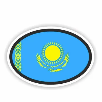 Aliauto Osebnost Ustvarjalne Avto Nalepke Kazahstan Zastavo Ovalne Avtomobilskih Styling Oprema za zaščito pred soncem Anti-UV Nalepke,13 cm*8 cm