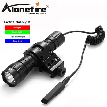 AloneFire 501Bs Taktično Svetilko Zelena LED Svetilko Flash Svetlobe Luč z Mount Daljinski Nadzor Tlaka Stikalo