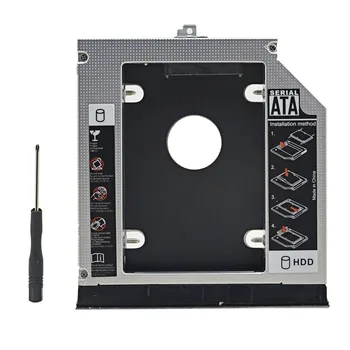 Aluminij 2nd HDD Caddy 12,7 mm SATA 3.0 Dvojno LED SSD HDD Primeru za Dell Latitude E5400 E5410 E5420 E5500 E5510 E5520 Optični Bay