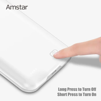 Amstar Prenosni Polnilec za Baterije ohišja za iPhone 6 6S 7 8 Plus Power bank Primeru Zunanje Baterije Polnjenje Pack Varnostno kopiranje Primera