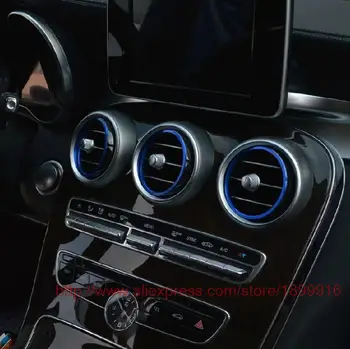 Angelguoguo izstopu Zraka nalepka/instrumentne plošče in izstopu Zraka okrasni prstan nalepke za Mercedes Benz-2018 C razred W205 GLC